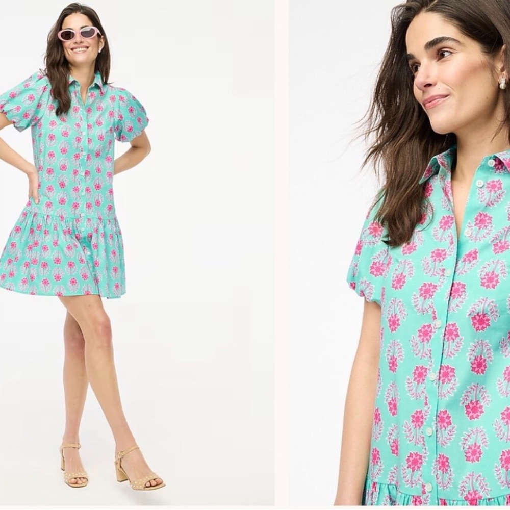 J. Crew Button Down Floral Dress!! NWOT - Picture 2 of 5